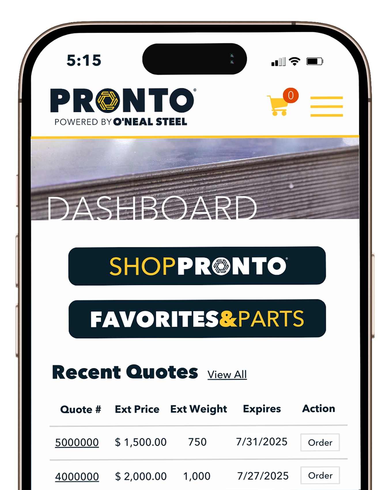 PRONTO® - Available on any device PRONTO® website shown on a mobile device